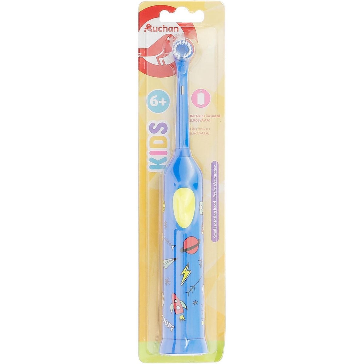 AUCHAN Brosse à dents souple pour enfants 6ans+ 1 brosse