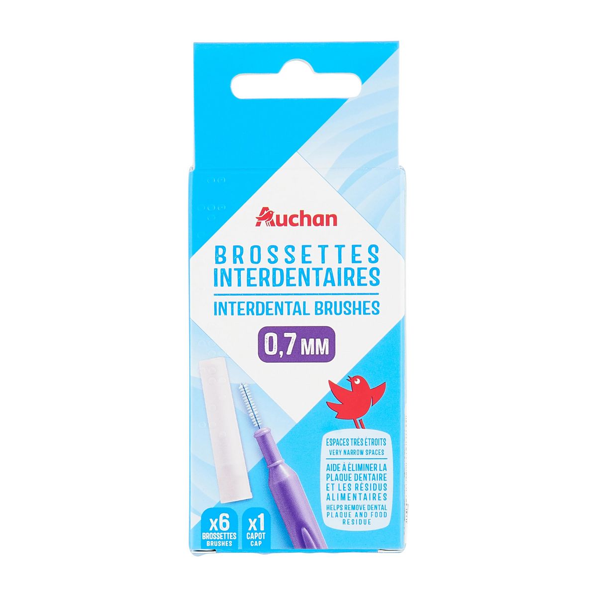AUCHAN Brossettes interdentaires 0,7mm 5 brossettes