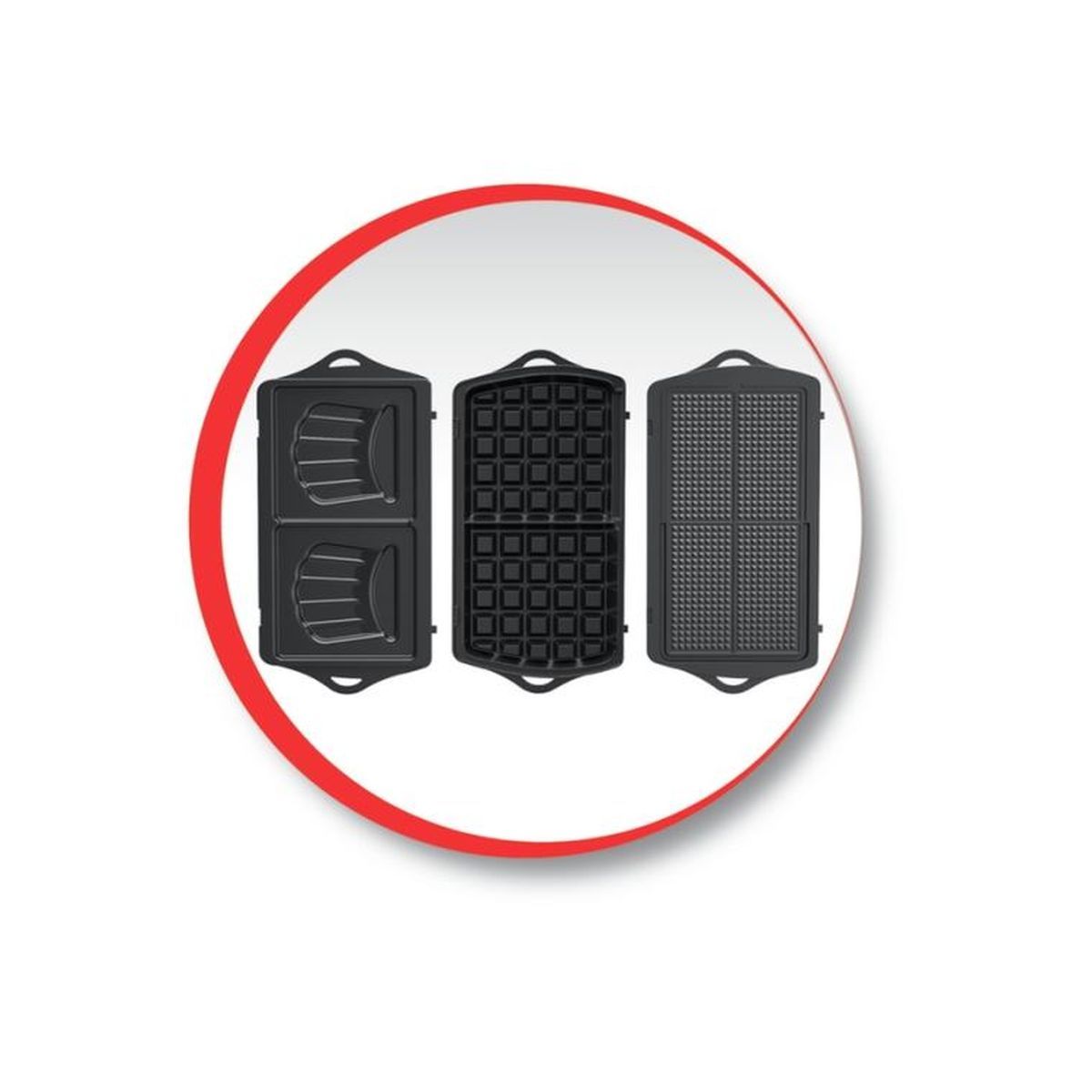 MOULINEX Gaufrier croque-monsieur Break Time Gaufrette SJ617B12 - Beige et Noir