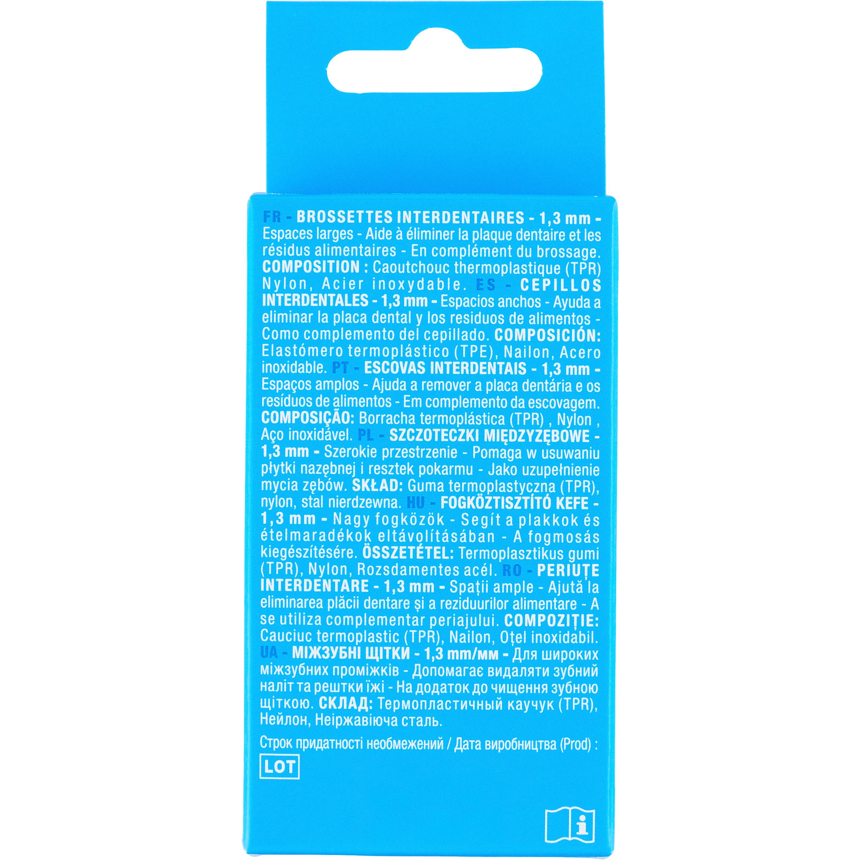 Voir la diapositive 2 : AUCHAN Brossettes interdentaires 1,3mm 5 brossettes