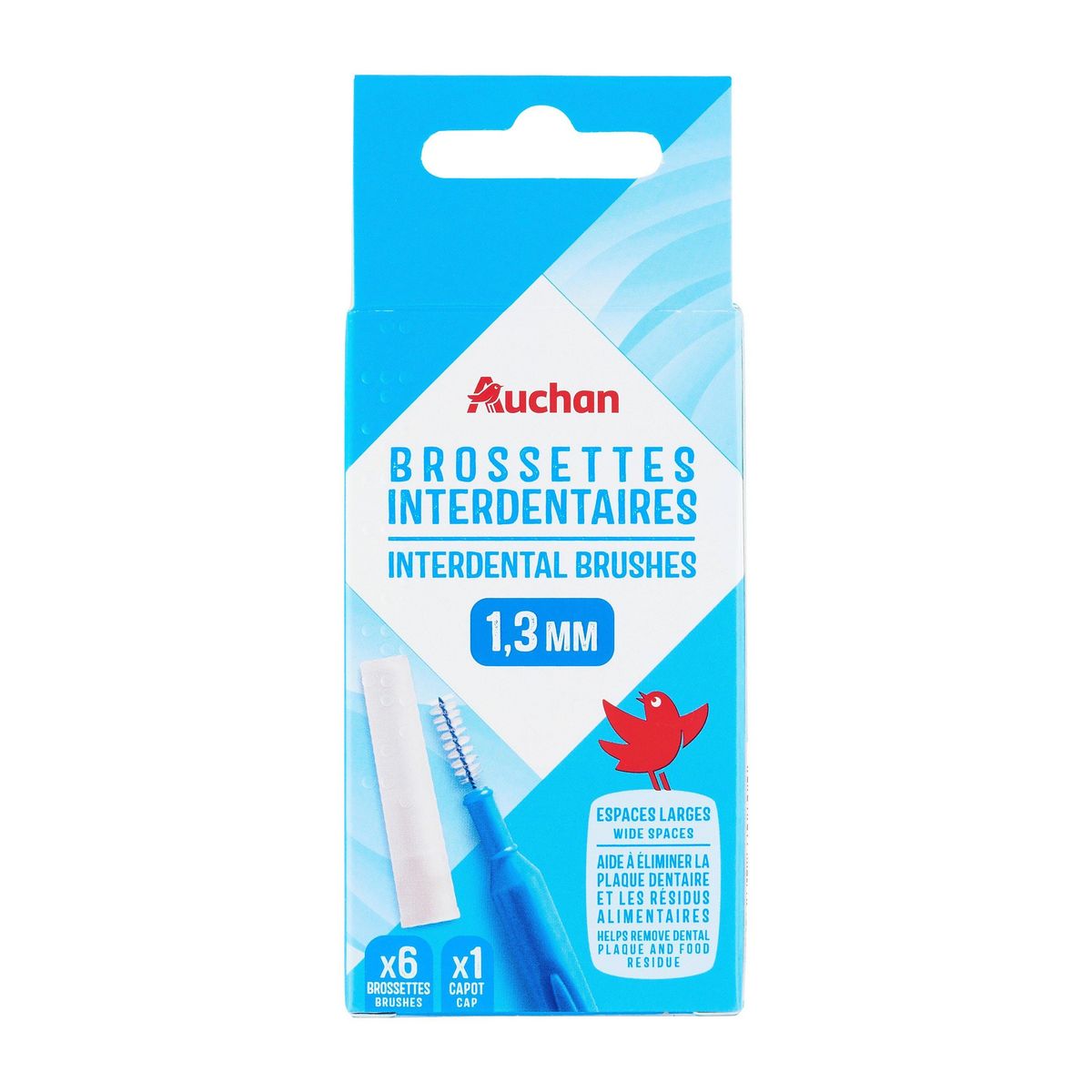 AUCHAN Brossettes interdentaires 1,3mm 5 brossettes
