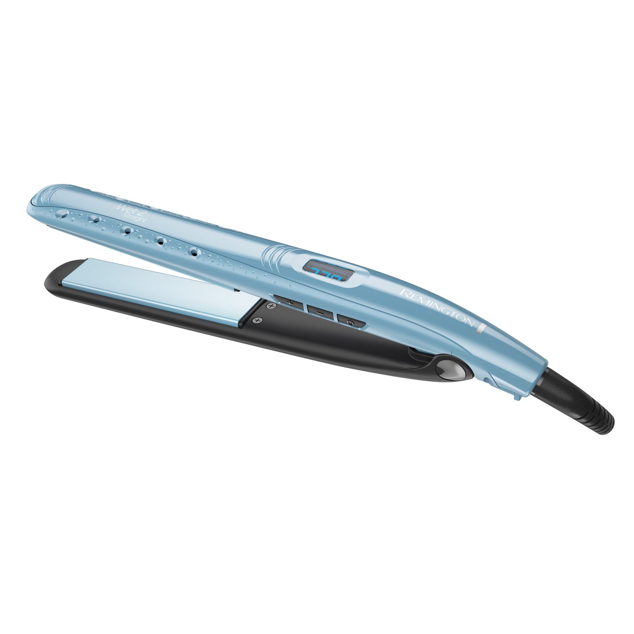 Voir la diapositive 2 : REMINGTON Lisseur céramique S7300 Wet2Straight - Bleu