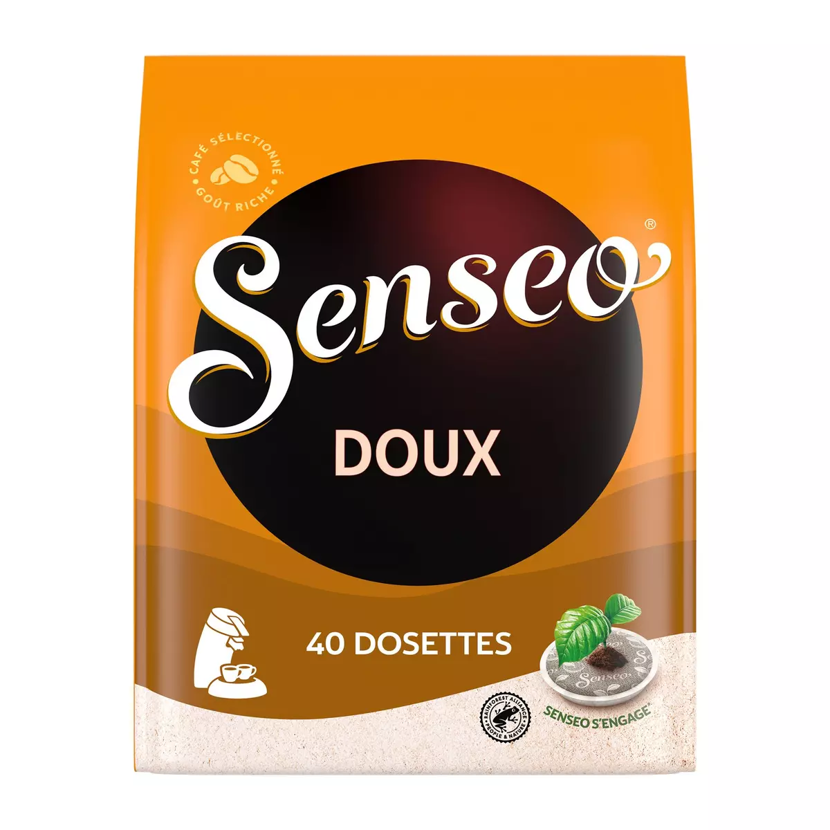 SENSEO Dosettes de café doux 40 dosettes 277g