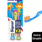 SIGNAL Brosses à dents extra souple pour enfants 2-6 ans 3 brosses