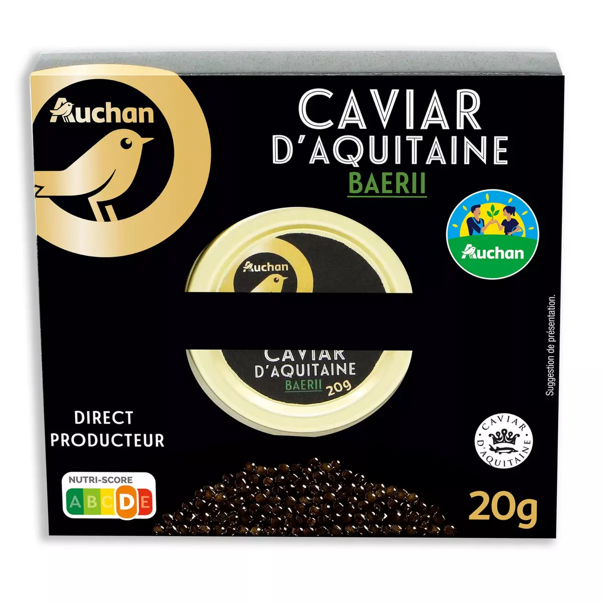 AUCHAN LE TRAITEUR Caviar d'Aquitaine baerii pêche automne 20g