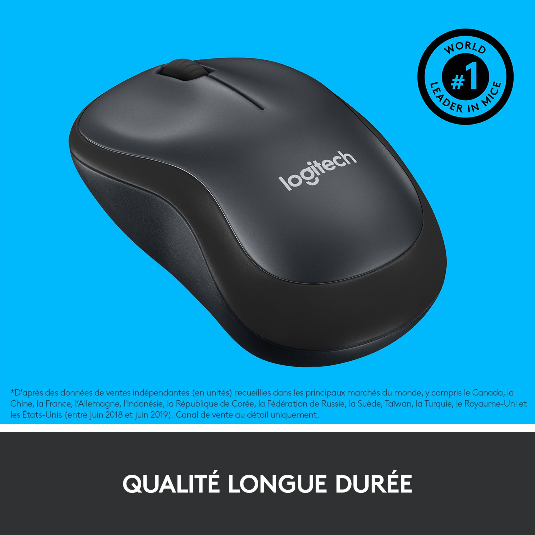 Voir la diapositive 3 : LOGITECH Souris Sans Fil M220 Silencieuse Noire