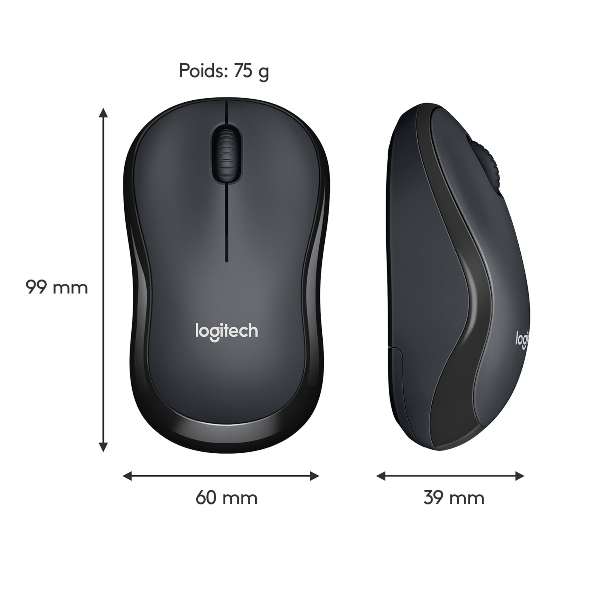 Voir la diapositive 7 : LOGITECH Souris Sans Fil M220 Silencieuse Noire