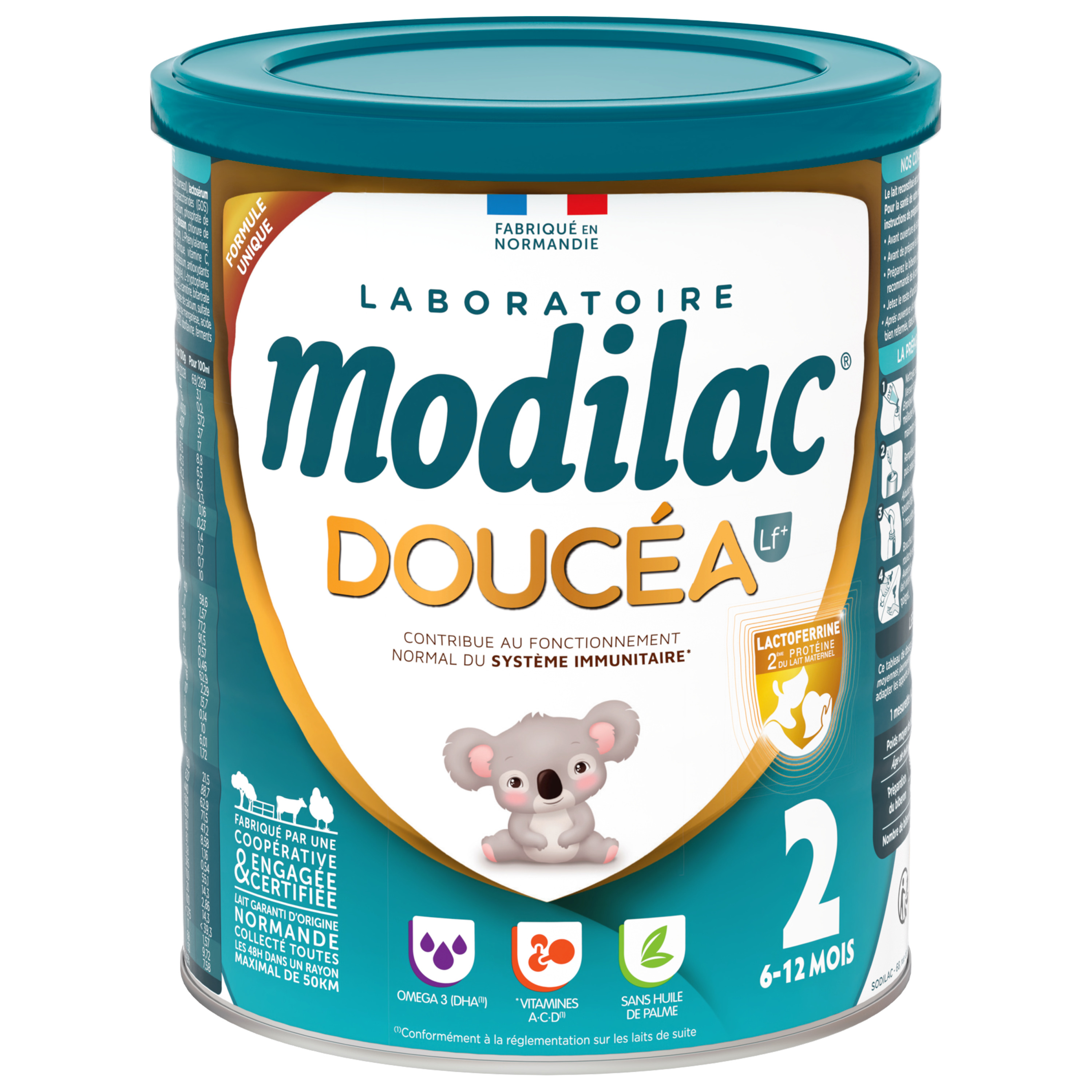 Voir la diapositive 2 : MODILAC Doucéa 2 lait 2ème âge en poudre dès 6 mois 800g