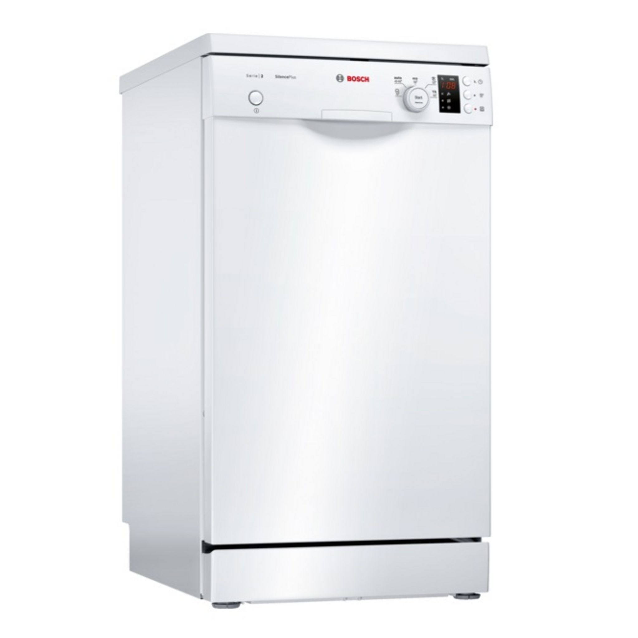 Voir la diapositive 1 : BOSCH Lave-vaisselle Pose libre SPS25CW04E - 9 Couverts, 45 cm, 46 dB, 5 Programmes