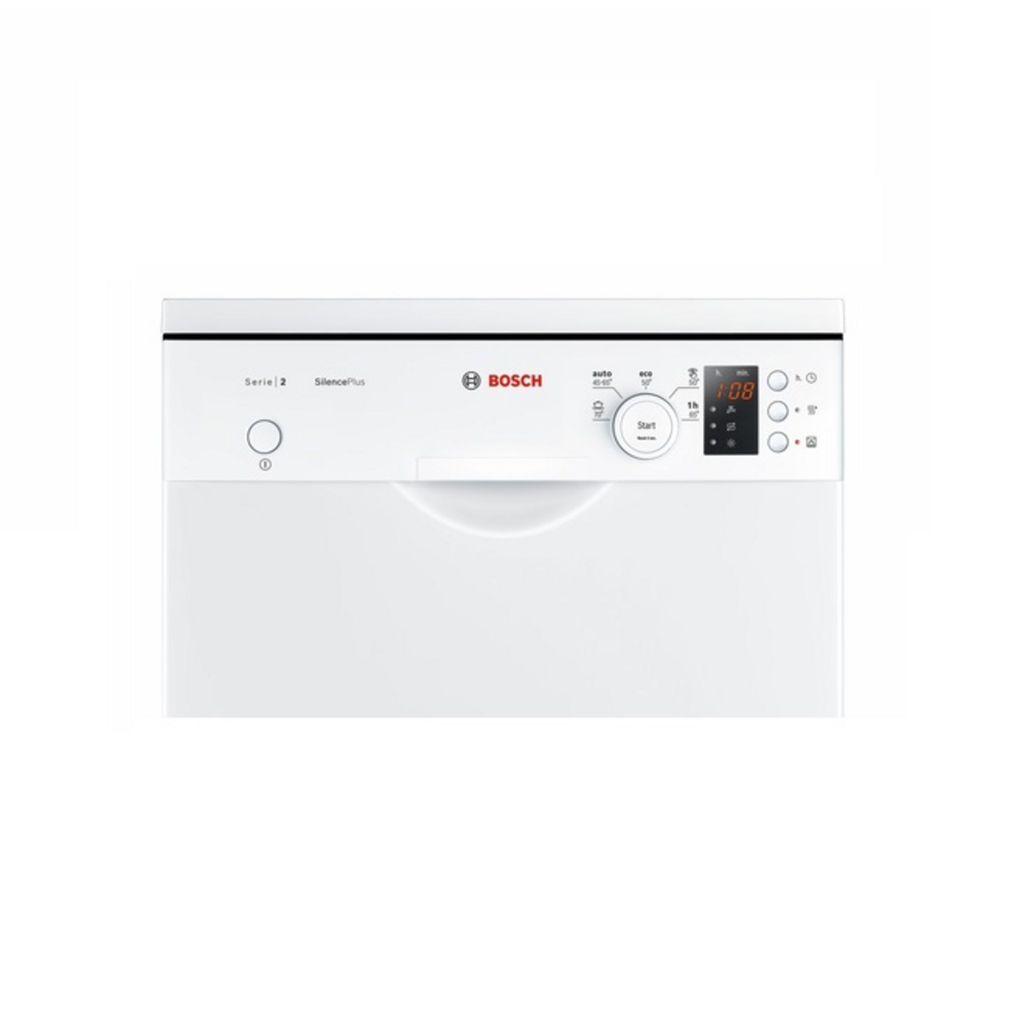 Voir la diapositive 2 : BOSCH Lave-vaisselle Pose libre SPS25CW04E - 9 Couverts, 45 cm, 46 dB, 5 Programmes