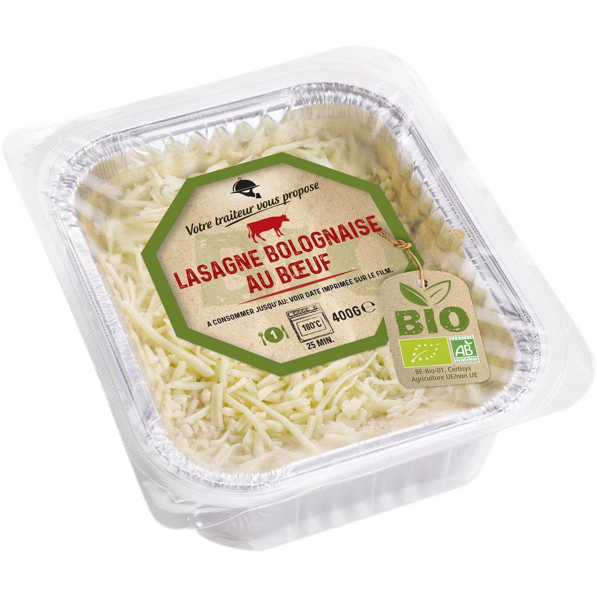 VOTRE TRAITEUR VOUS PROPOSE Lasagne à la bolognaise bio 400g