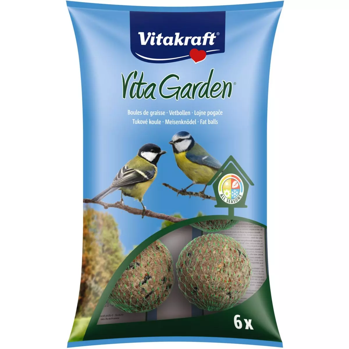 VITAKRAFT Vita Garden boules de graisses pour oiseaux 6 pièces