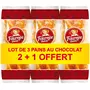 FOURNEE DOREE Pains au chocolat dont 1 paquet offert 3x360g