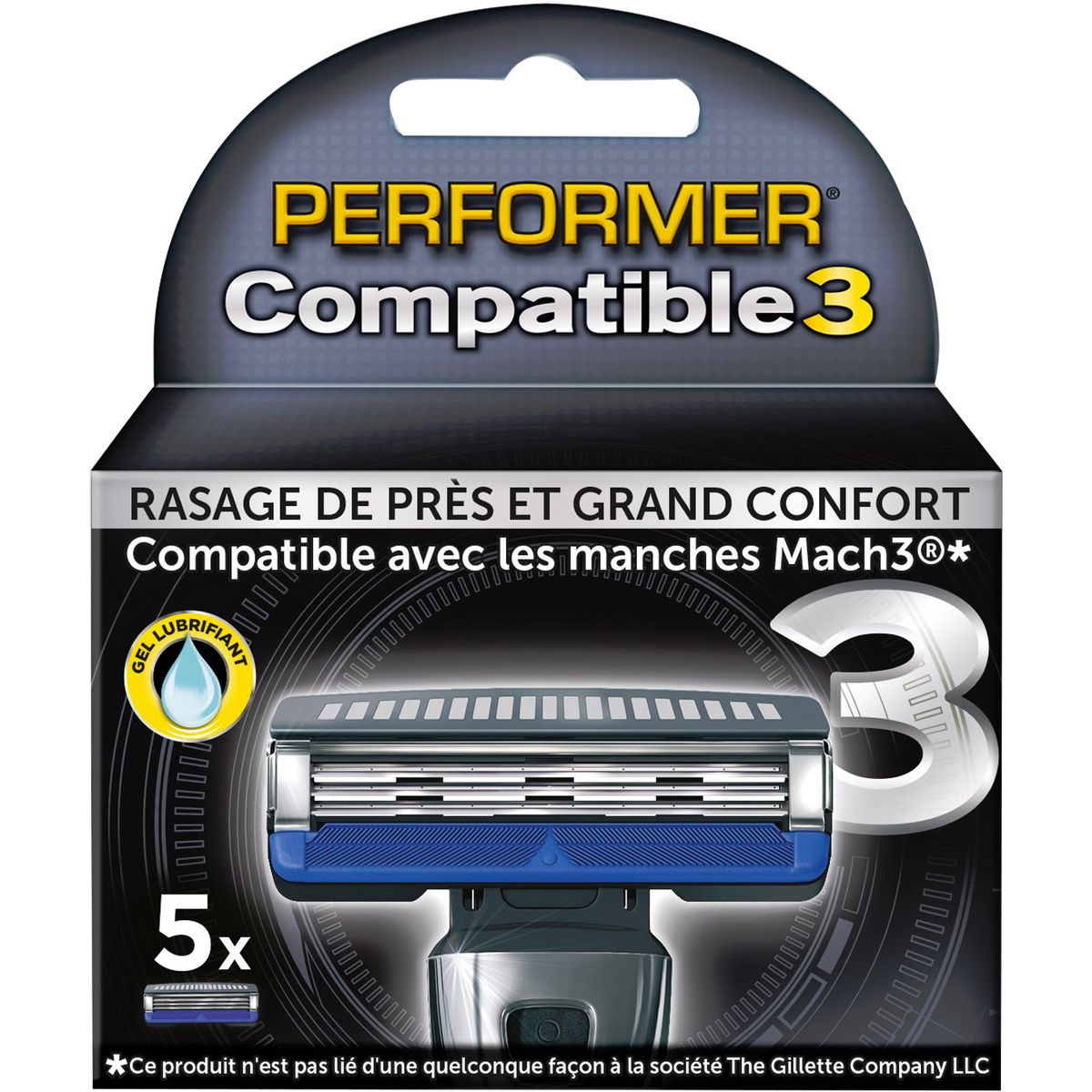 PERFORMER Recharges lames de rasoirs 3 lames compatible Gillette Mach3 5 recharges
