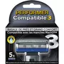 PERFORMER Recharges lames de rasoirs 3 lames compatible Gillette Mach3 5 recharges