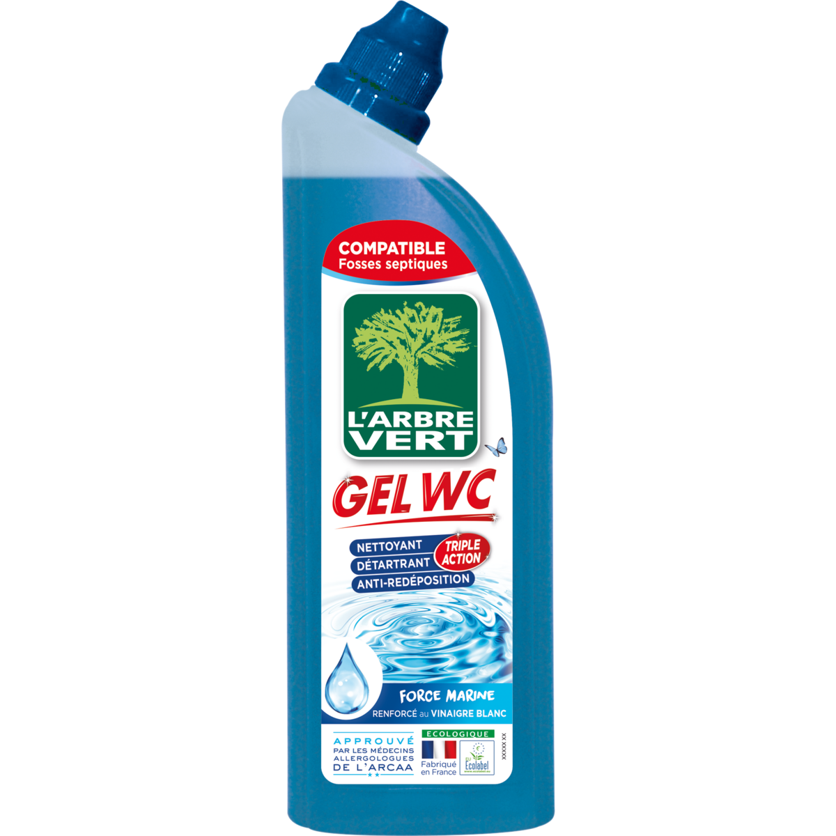 L'ARBRE VERT Gel WC triple action force marine 740ml