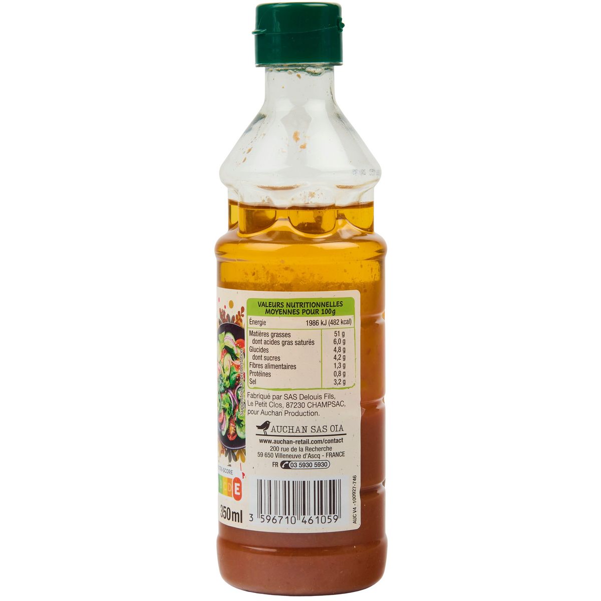 AUCHAN BIO Sauce vinaigrette aux tomates séchées 35cl