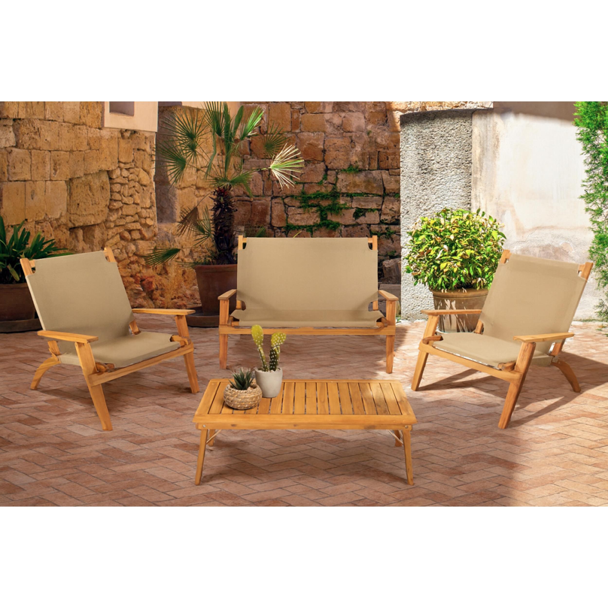GIVEX Salon pliant acacia taupe
