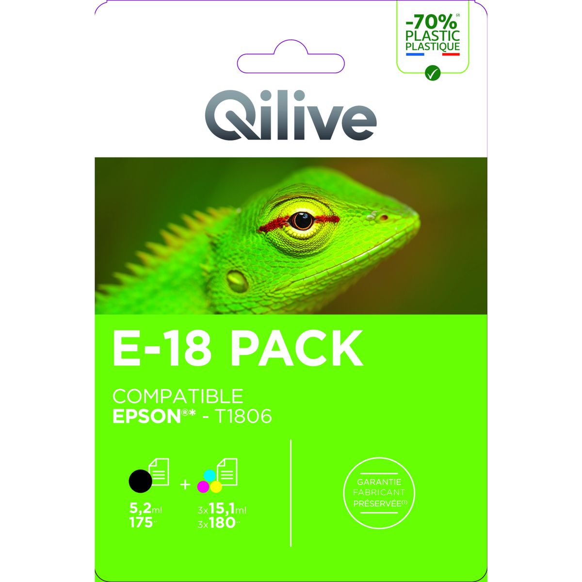 QILIVE Pack cartouche d'encre E-18 compatible EPSON T1816