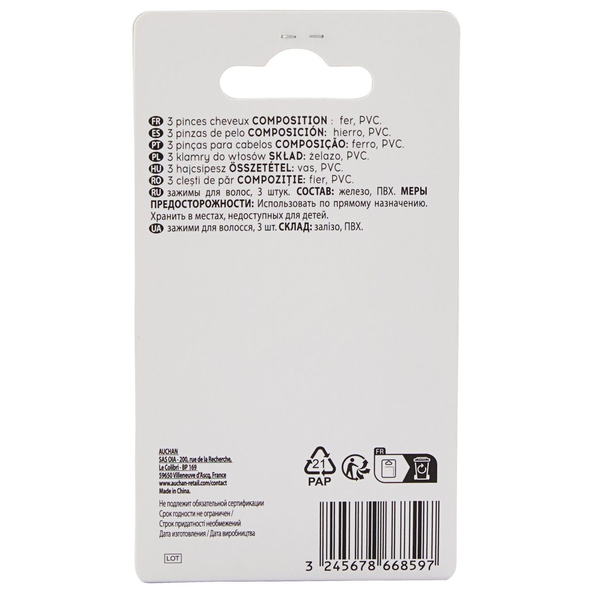 COSMIA Barrettes de cheveux 3 pièces