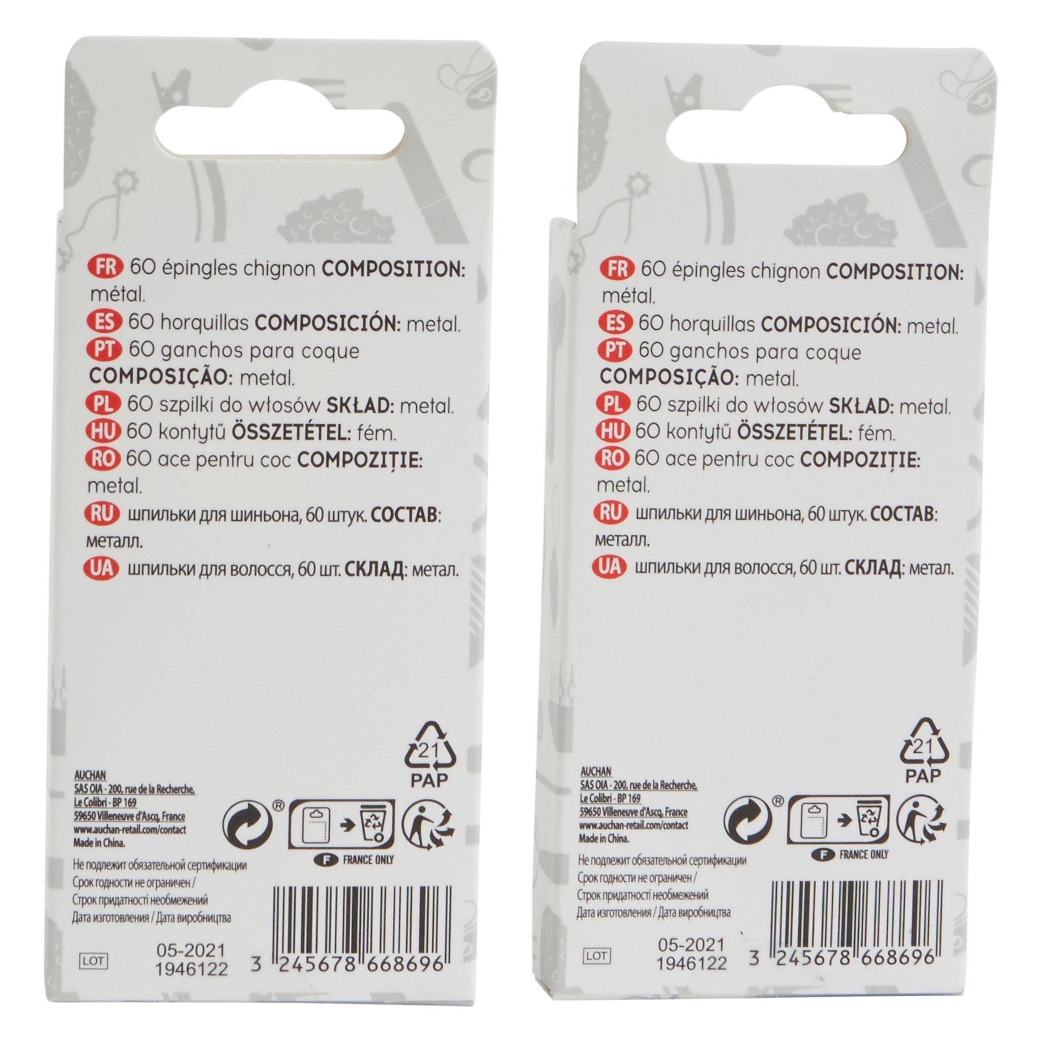 Voir la diapositive 2 : COSMIA Epingles chignon 60 épingles