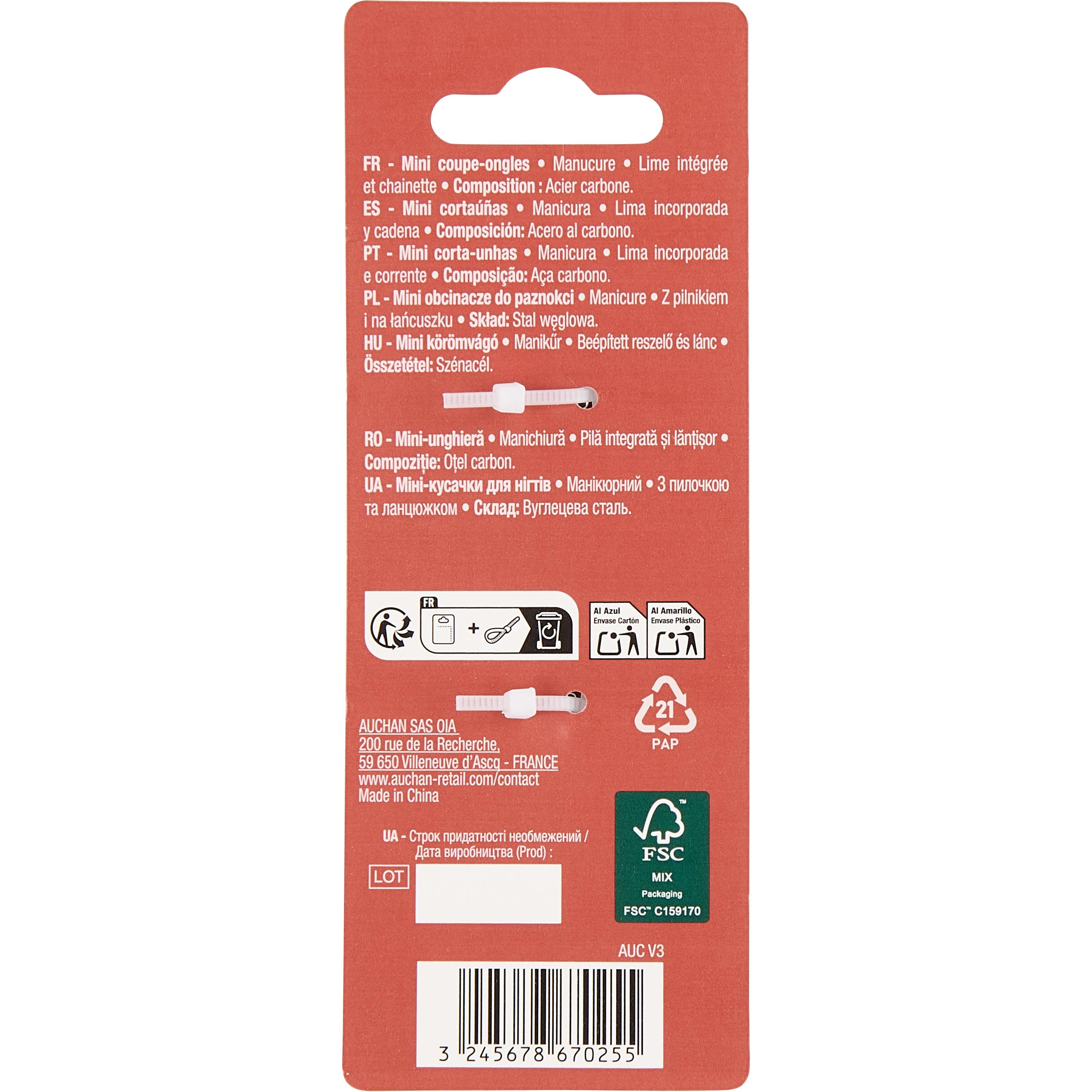 Voir la diapositive 4 : COSMIA Mini coupe ongles 1 pièce