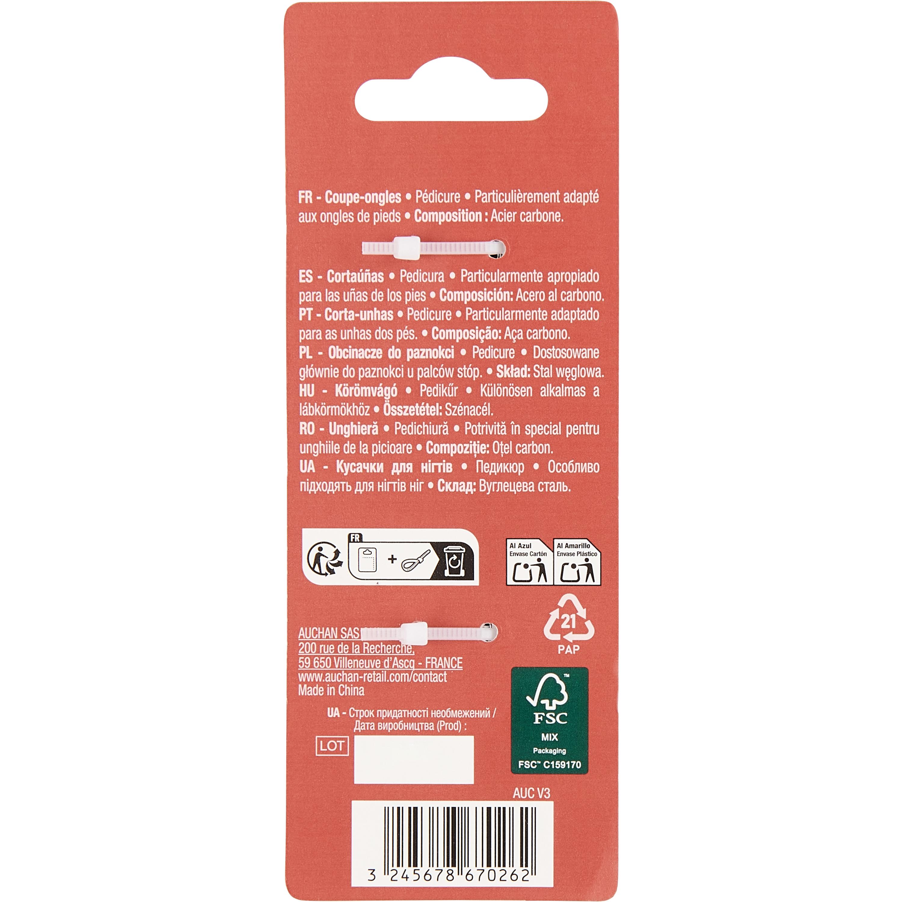 Voir la diapositive 3 : COSMIA Coupe ongles large 1 pièce