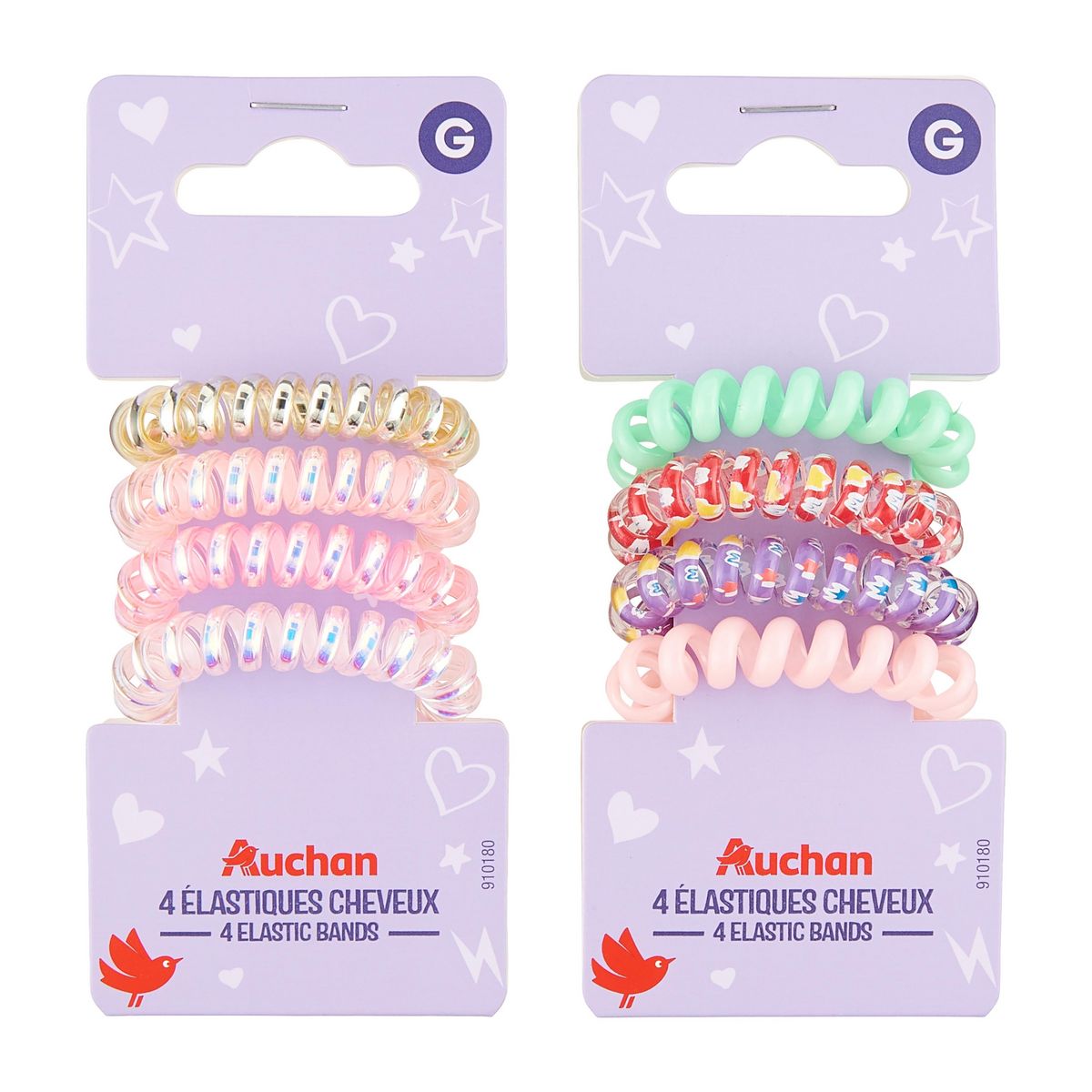 AUCHAN Elastiques cheveux enfant 4 pièces