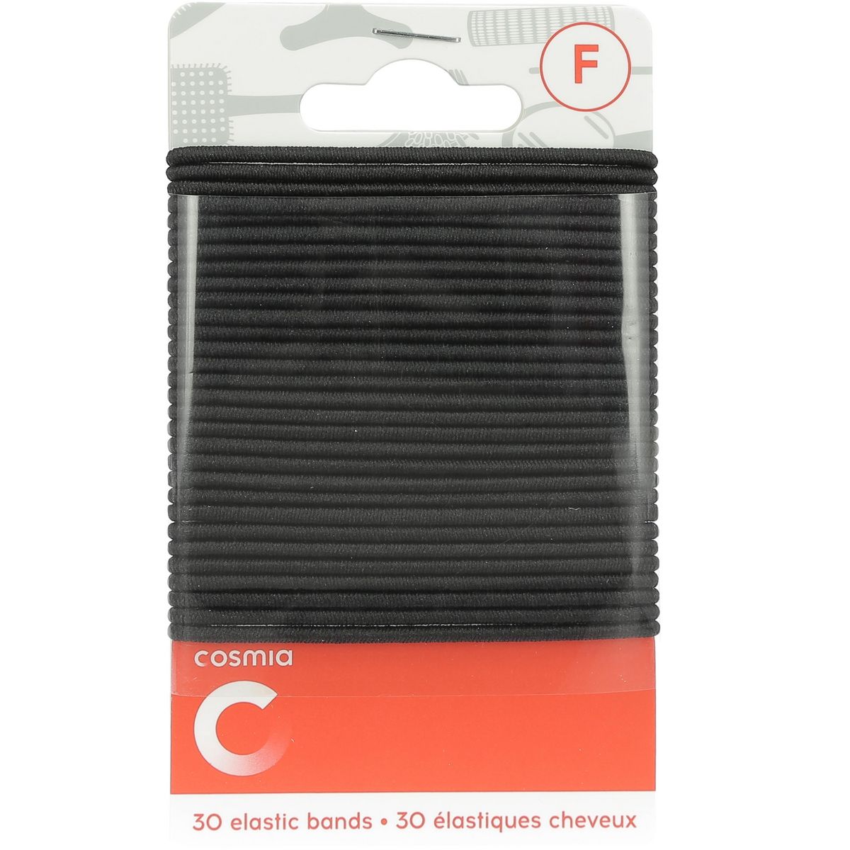 COSMIA Elastiques cheveux noirs 30 élastiques
