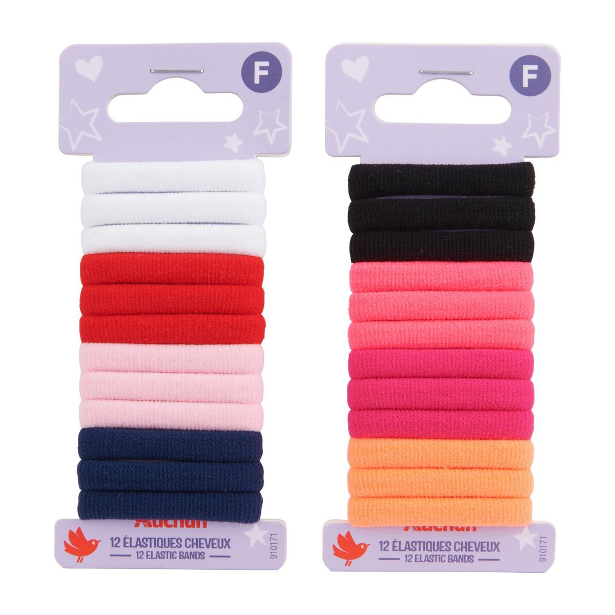 AUCHAN Elastiques cheveux enfant 12 pièces