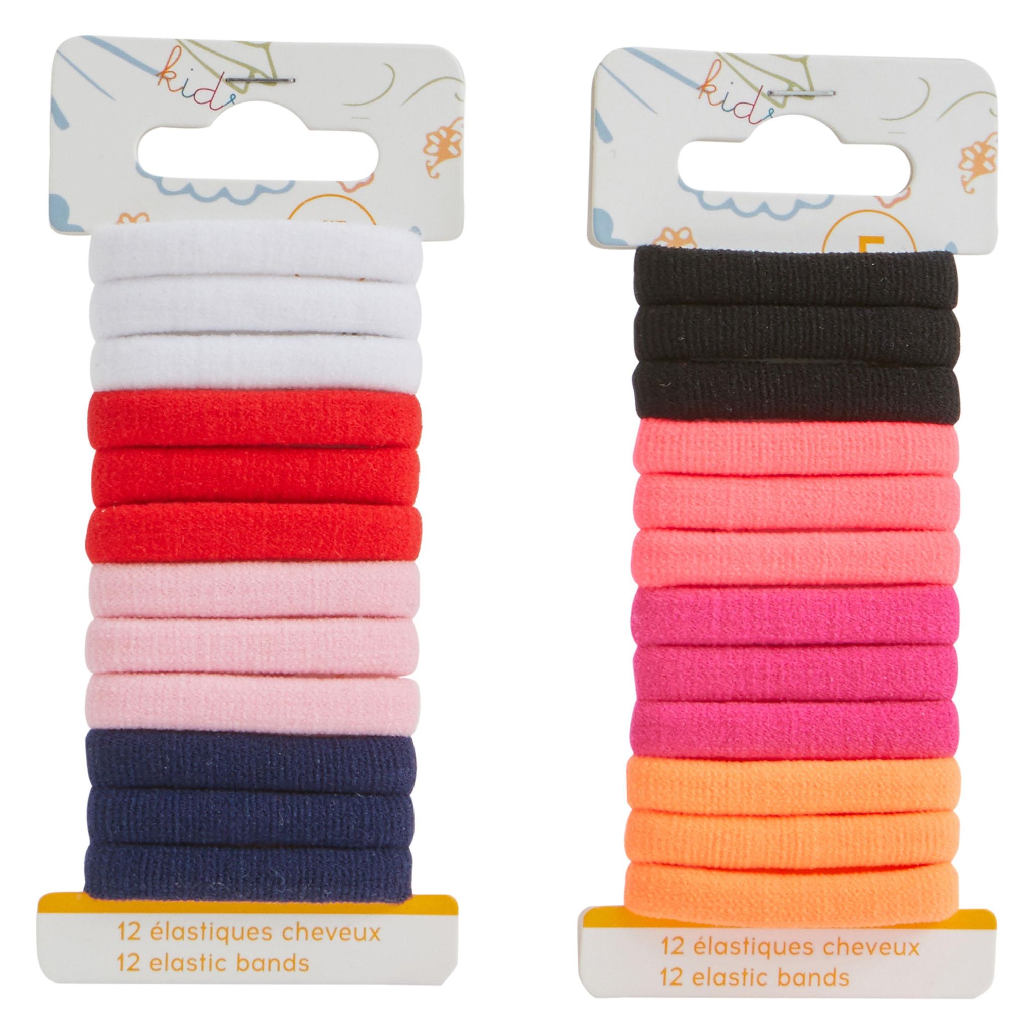 Voir la diapositive 3 : AUCHAN Elastiques cheveux enfant 12 pièces
