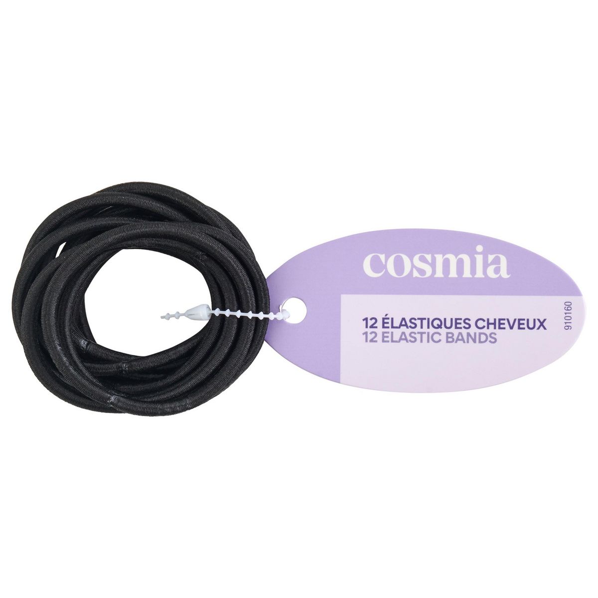 COSMIA Elastiques cheveux noirs 12 élastiques