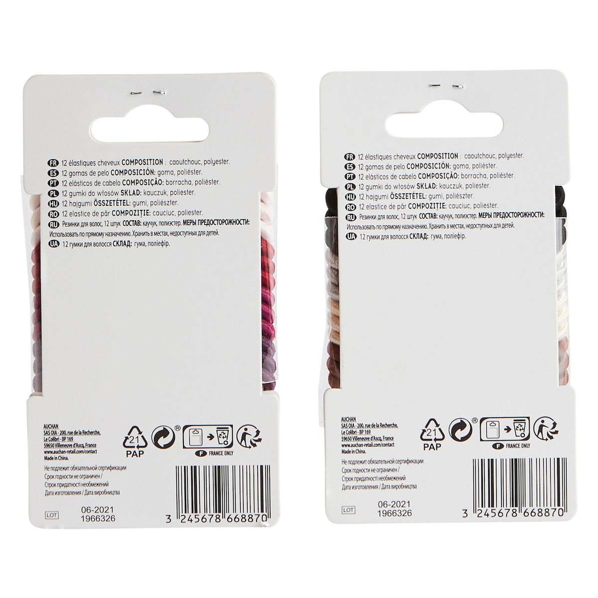 COSMIA Elastiques cheveux moyens 12 pièces