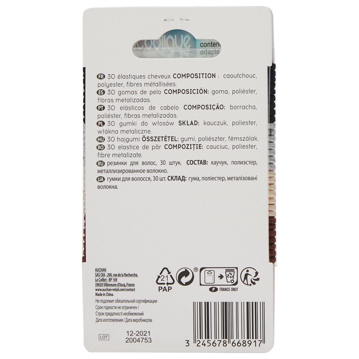 COSMIA Elastiques cheveux fins 30 pièces