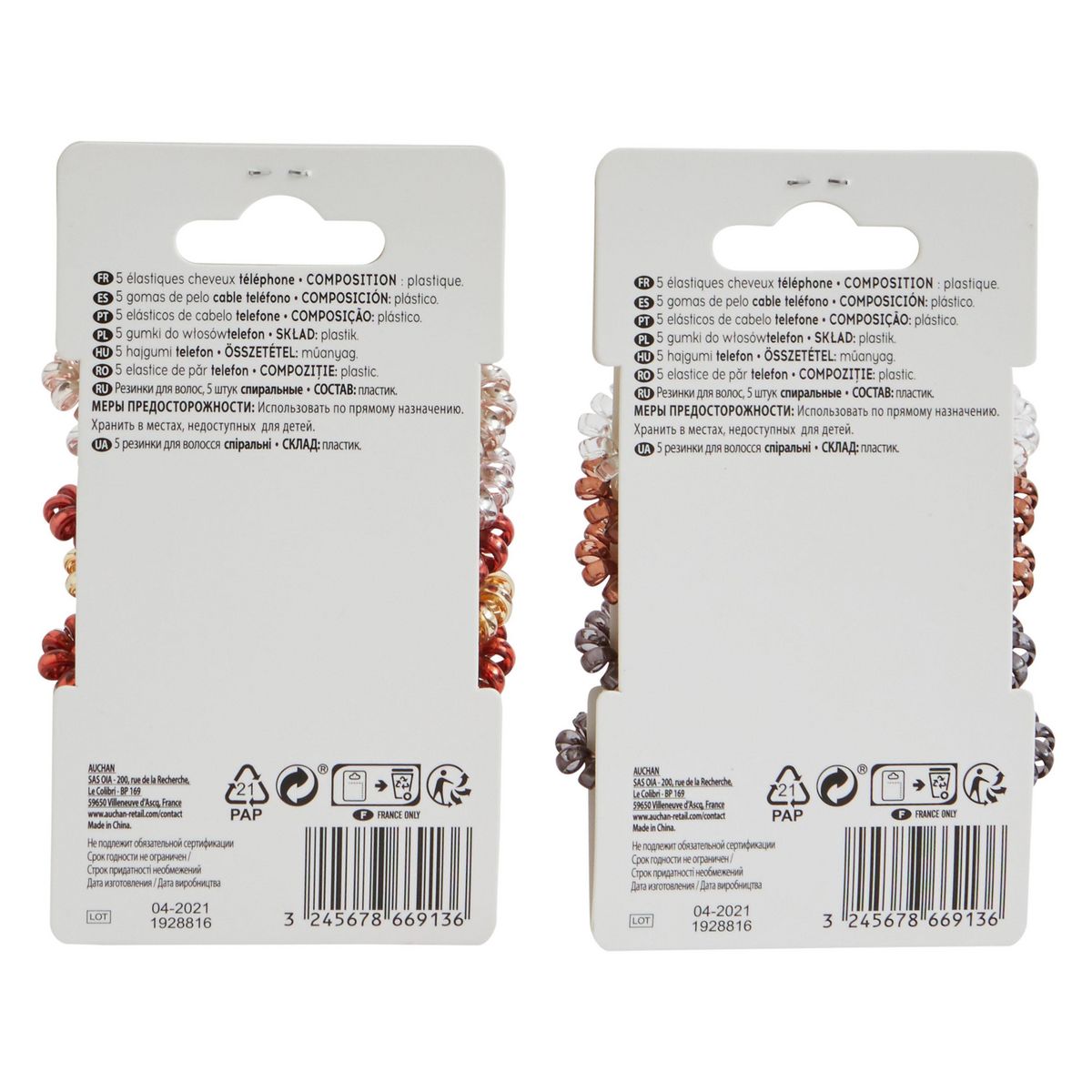 COSMIA Elastiques cheveux téléphone 3 pièces