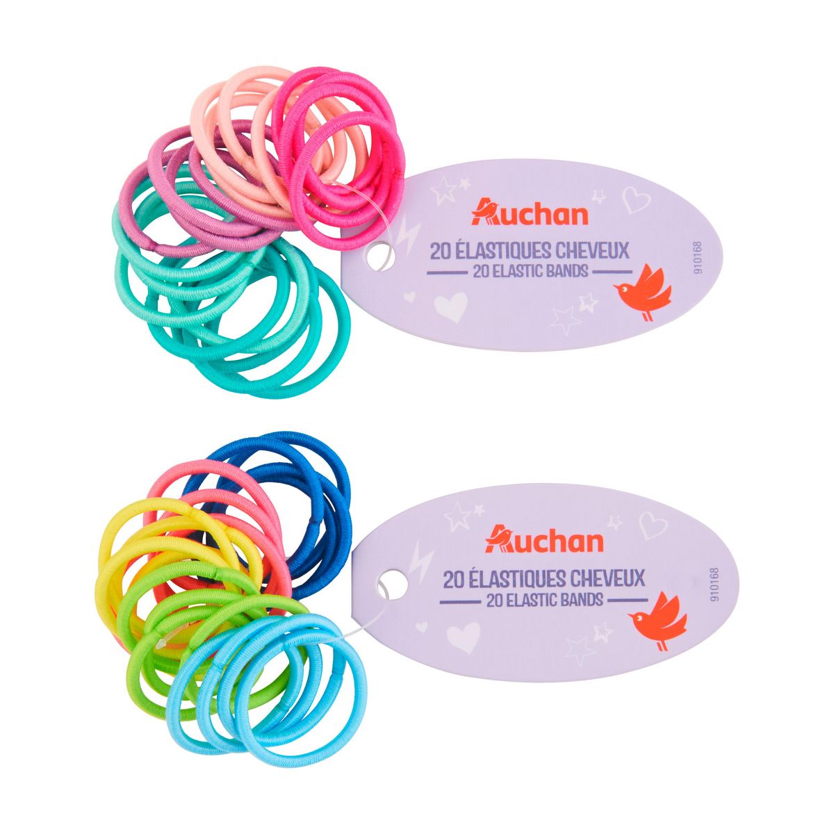 AUCHAN Elastiques cheveux fins 20 pièces
