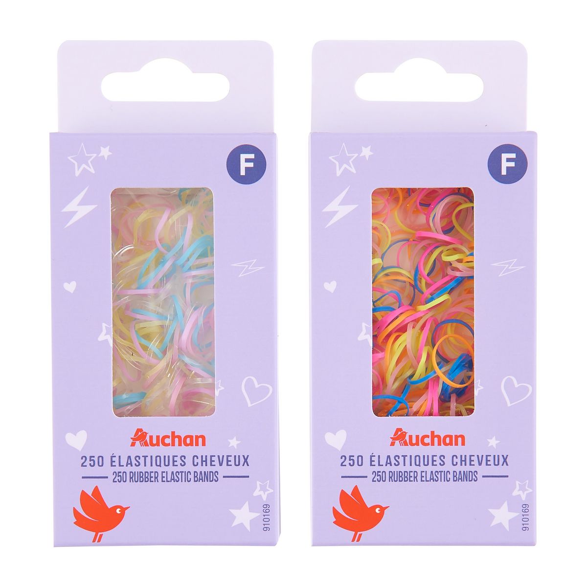 AUCHAN Elastiques cheveux enfant 250 pièces