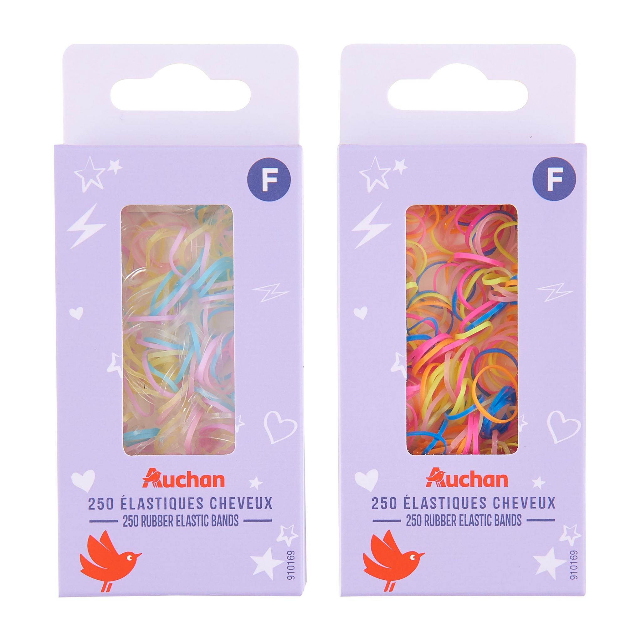 Voir la diapositive 4 : AUCHAN Elastiques cheveux enfant 250 pièces