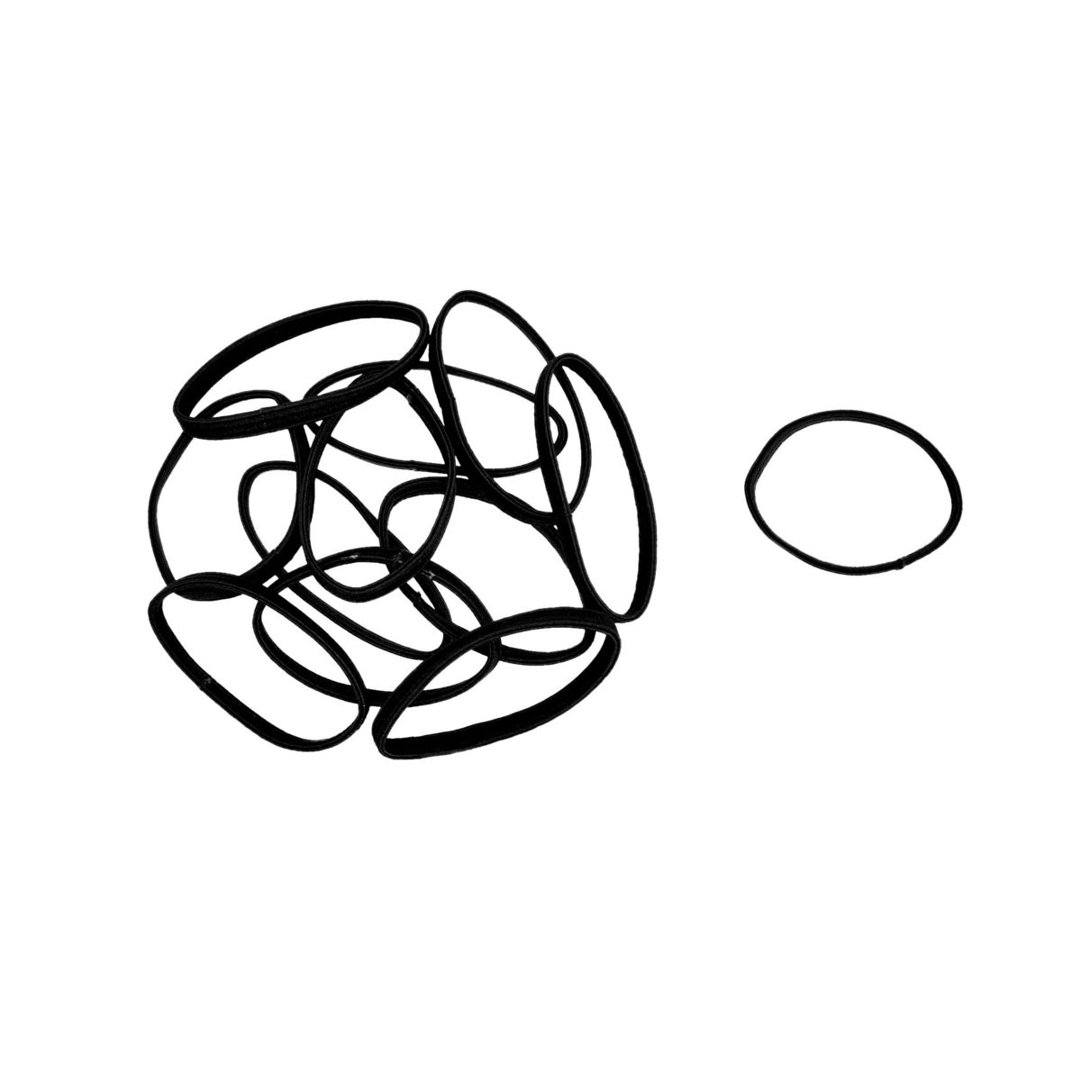 COSMIA Elastiques plats cheveux noirs 12 élastiques