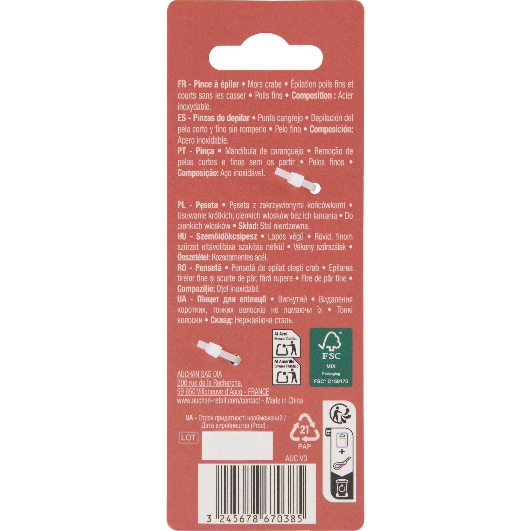 Voir la diapositive 3 : COSMIA Pince à épiler 1 pièce