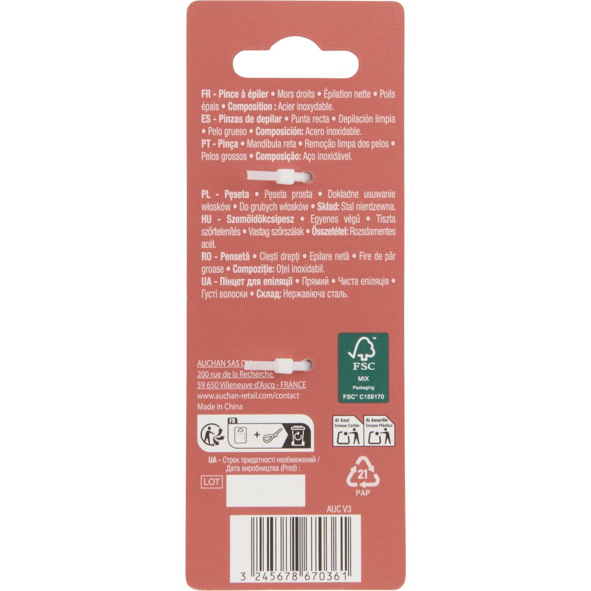 COSMIA Pince à épiler Tweezer 1 pce