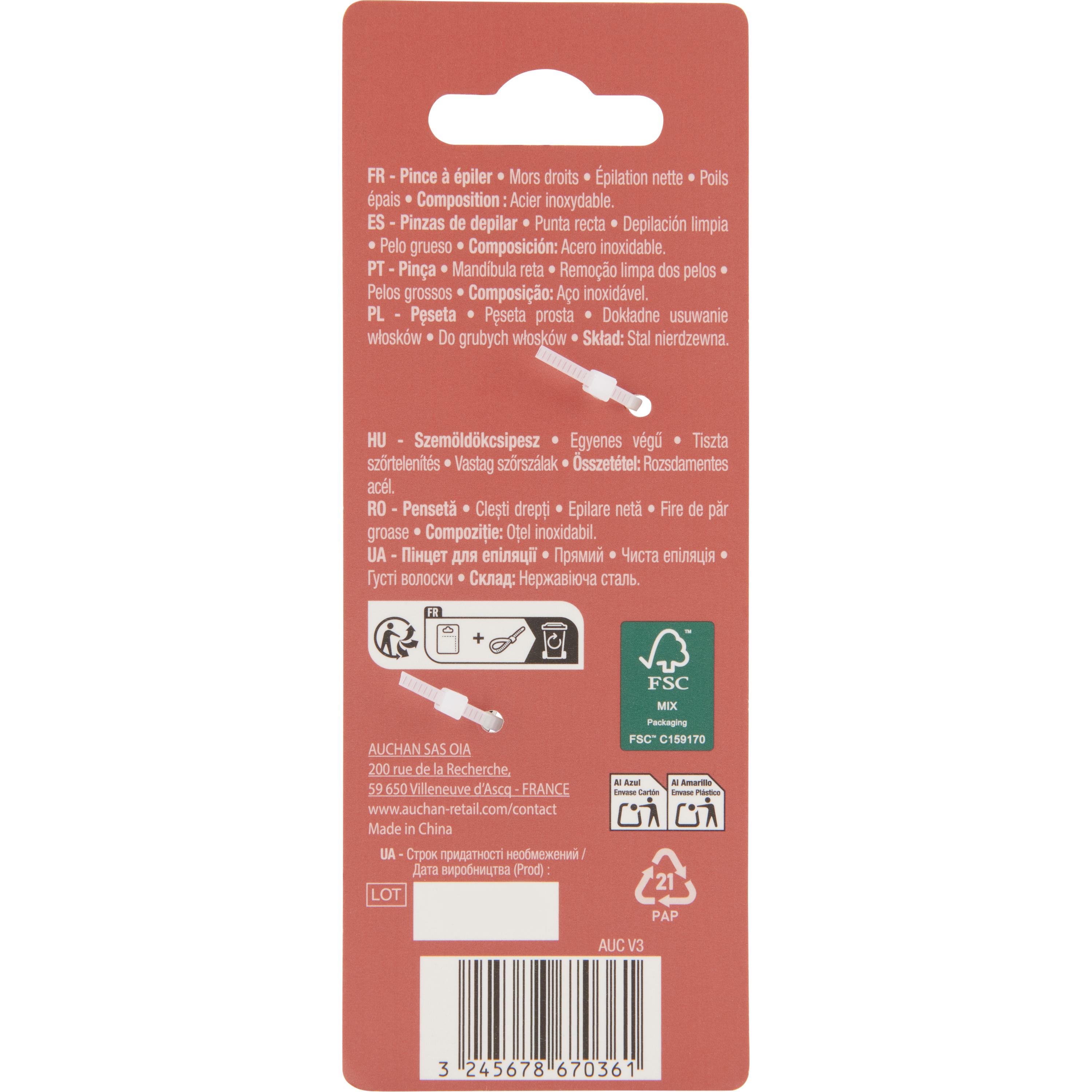 Voir la diapositive 4 : COSMIA Pince à épiler Tweezer 1 pce