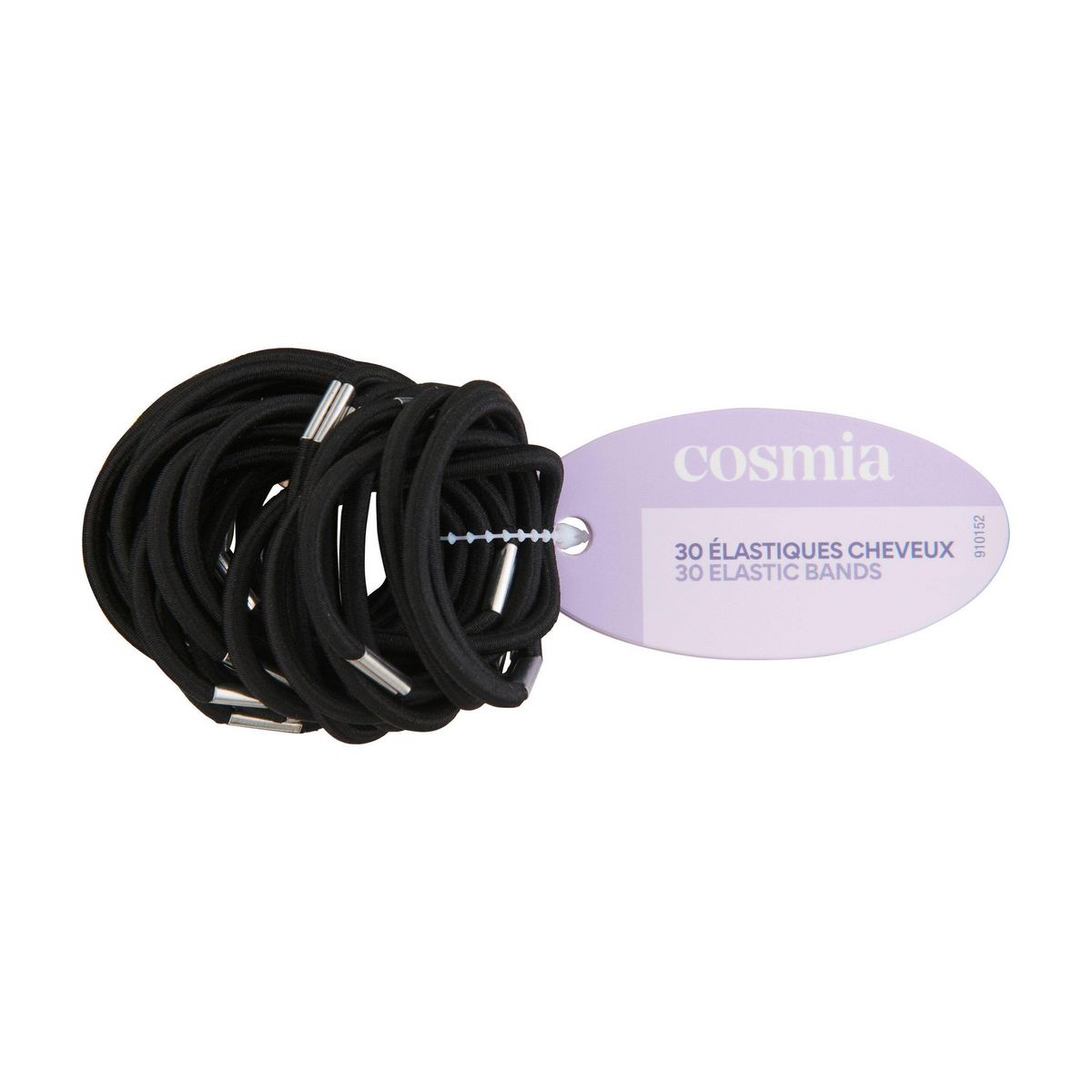 COSMIA Elastiques cheveux noirs 30 élastiques