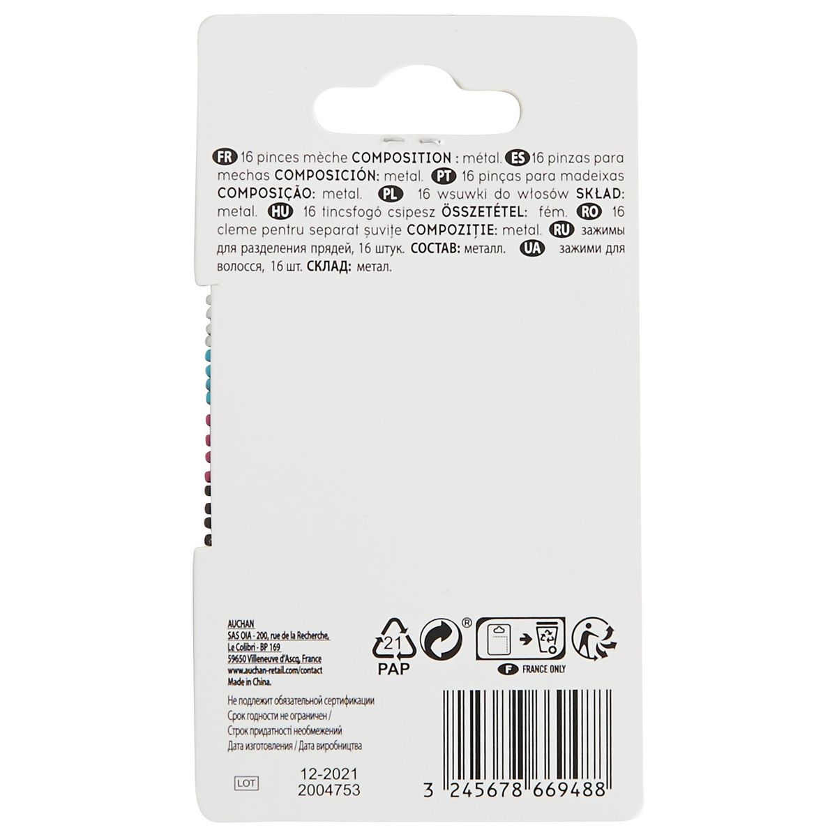 COSMIA Pinces mèches 16 pièces