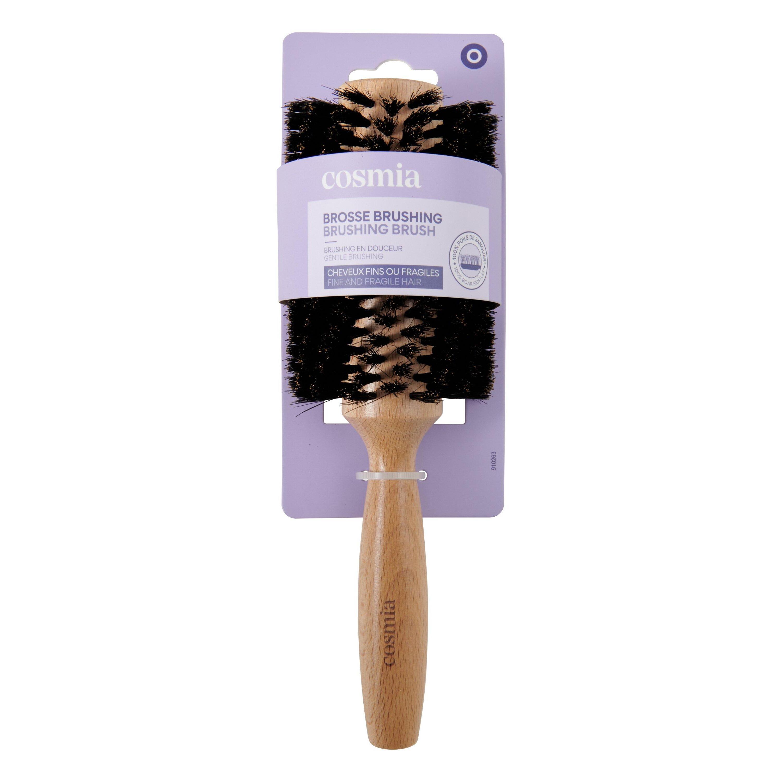 Voir la diapositive 4 : COSMIA Brosse brushing en bois cheveux fins ou fragiles 1 brosse
