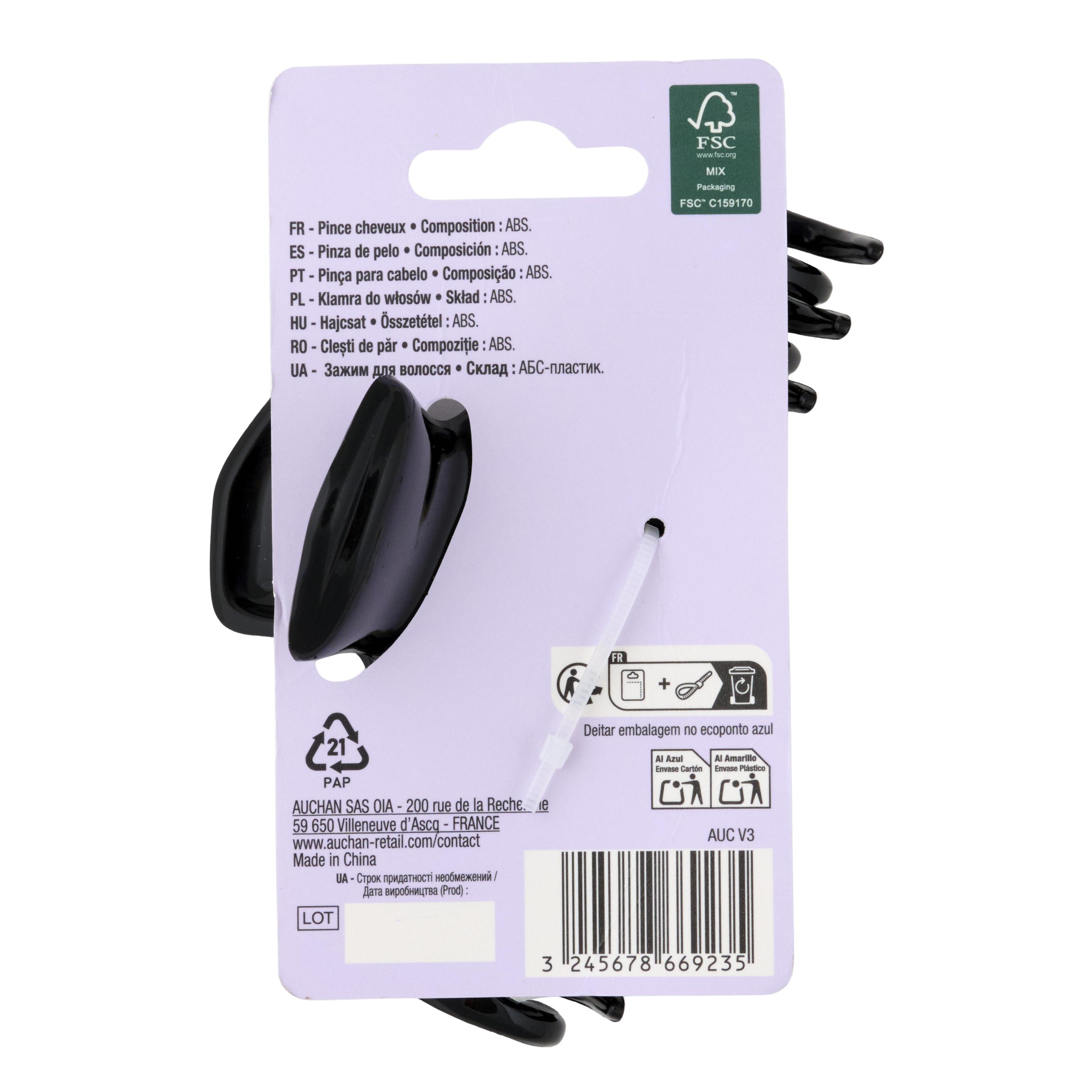 Voir la diapositive 3 : COSMIA Pince à cheveux large 1 pièce