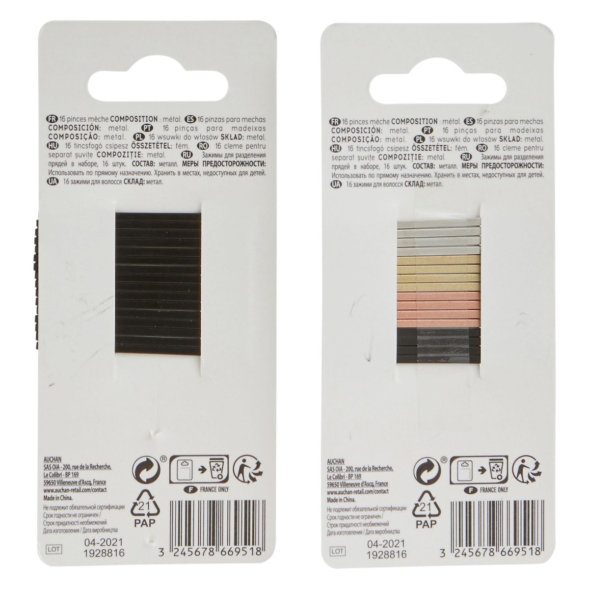 COSMIA Pinces mèches 16 pièces