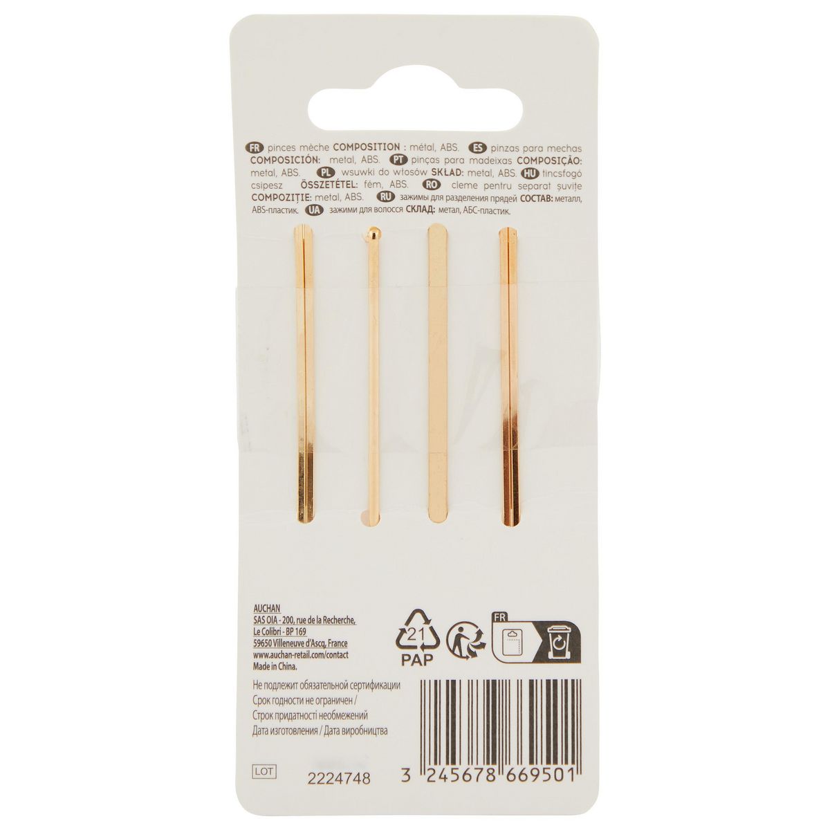 COSMIA Pinces mèches 4 pièces