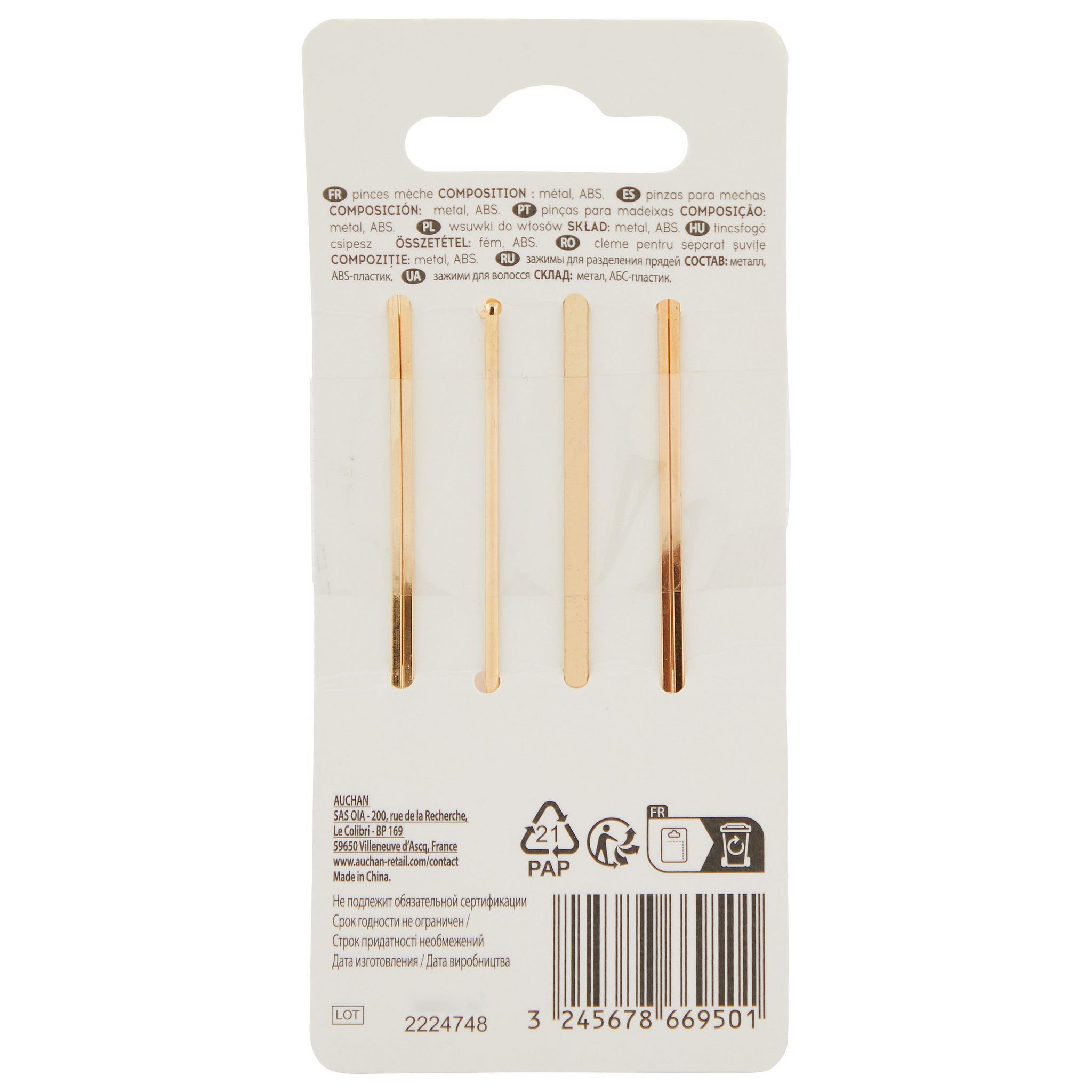 Voir la diapositive 3 : COSMIA Pinces mèches 4 pièces