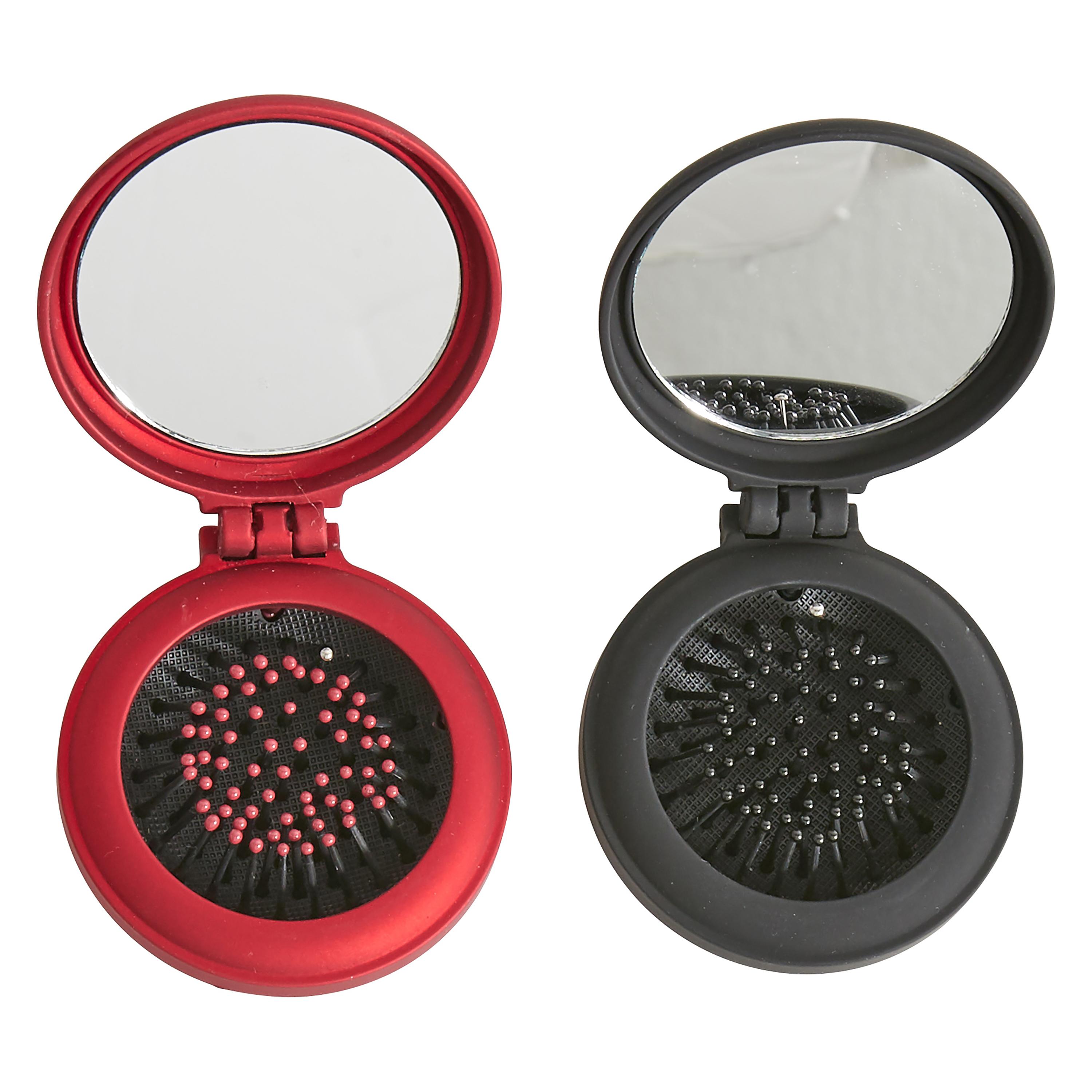 Voir la diapositive 3 : COSMIA Mini brosse à cheveux multi usage pliante avec miroir 1 mini brosse